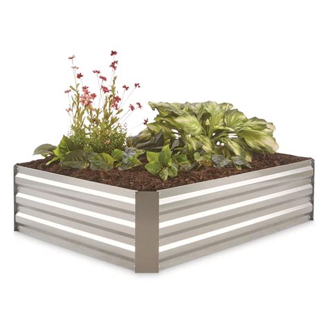 castlecreek galvanized steel planter box medium|castlecreek raised bed box.